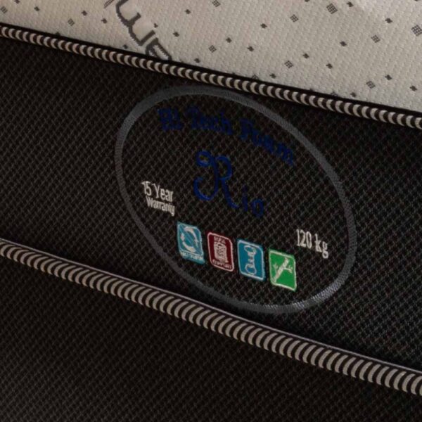 Hi-Tech Foam Rio Mattress label Hi-Tech Foam Rio Mattress label
